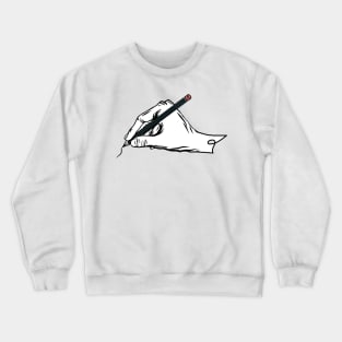 Handwriting Hand Holding Pencil Writer Gift Crewneck Sweatshirt